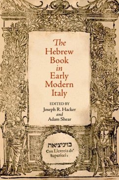 The Hebrew Book in Early Modern Italy (eBook, ePUB)