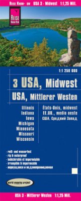 Reise Know-How Landkarte USA, Mittlerer Westen / USA, Midwest (1:1.250.000) : Illinois, Indiana, Iowa, Michigan, Minnesota, Missouri, Wisconsin