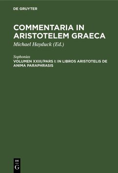 In libros Aristotelis De Anima paraphrasis (eBook, PDF) - Sophonias