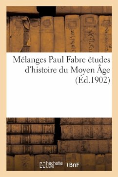Cover Mélanges Paul Fabre études d'histoire du Moyen Âge