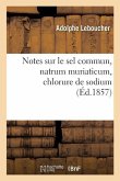 Notes Sur Le Sel Commun, Natrum Muriaticum, Chlorure de Sodium