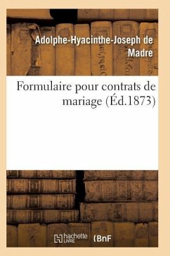 Cover Formulaire Pour Contrats de Mariage