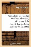 Rapport Sur Les Insectes Nuisibles À La Vigne: Extrait Des Mémoires de la Société d'Agriculture