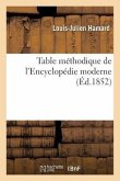 Table Méthodique de l'Encyclopédie Moderne