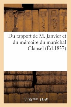 Cover Du Rapport de M. Janvier Et Du Mémoire Du Maréchal Clausel