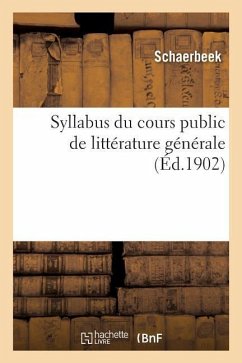 Syllabus Du Cours Public de Littérature Générale - Schaerbeek