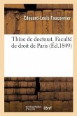 Thèse de Doctorat. Faculté de Droit de Paris