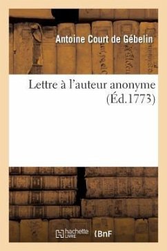 Cover Lettre À l'Auteur Anonyme