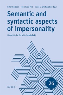 Semantic and syntactic aspects of impersonality (eBook, PDF)