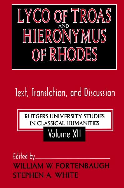 Lyco of Troas and Hieronymus of Rhodes (eBook, PDF)