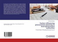 Factors influencing procurement planning in local government authorities - Msigwa, Christopher