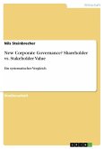 New Corporate Governance? Shareholder vs. Stakeholder Value New Corporate Governance? Shareholder vs. Stakeholder Value