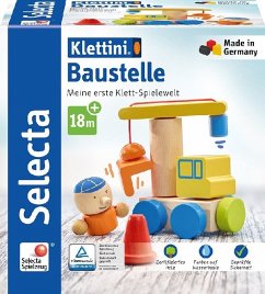 Selecta 62075 - Klettini® Baustelle, Klett-Fahrzeug, Holz, 8-teilig