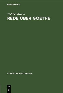 Rede über Goethe (eBook, PDF) - Brecht, Walther