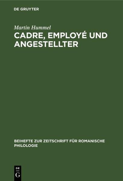 Cadre, employé und Angestellter (eBook, PDF)
