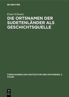 Cover Die Ortsnamen der Sudetenländer als Geschichtsquelle (eBook, PDF)