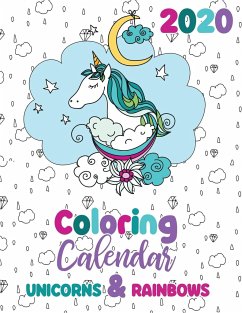 2020 Coloring Calendar Unicorns & Rainbows - Gumdrop Press