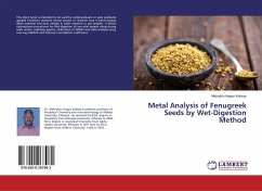 Metal Analysis of Fenugreek Seeds by Wet-Digestion Method - Kahsay, Mebrahtu Hagos