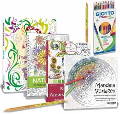 Cover Mein Malset - Malbücher mit 12 hochwertigen Duo-Farbstiften, 4 Bde.