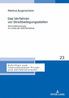 Cover Das Verfahren vor Streitbeilegungsstellen