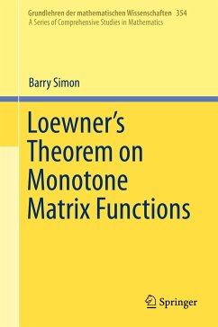 Loewner's Theorem on Monotone Matrix Functions (eBook, PDF) - Simon, Barry