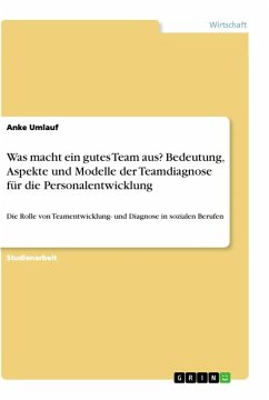 Was macht ein gutes Team aus? Bedeutung, Aspekte und Modelle der Teamdiagnose für die Personalentwicklung - Umlauf, Anke