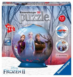 Ravensburger 11142 - Disney Frozen II, 3D-Puzzleball, Die Eiskönigin, 72 Teile