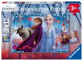 Ravensburger 05009 - Disney Frozen II, Reise ins Ungewisse, Die Eiskönigin, Puzzle, 2x12 Teile