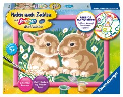 Ravensburger Malen nach Zahlen 27695 - Niedliche Häschen - Kinder ab 7 Jahren / Malen nach Zahlen - Jeder kann malen (Mal-Sets), Bildgröße: 13 x 18 cm