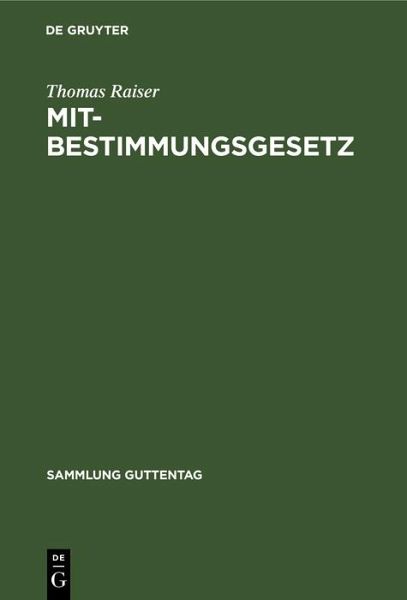 Mitbestimmungsgesetz (eBook, PDF) Mitbestimmungsgesetz (eBook, PDF)