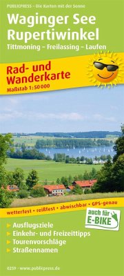 PUBLICPRESS Rad- und Wanderkarte Waginger See, Rupertiwinkel, Tittmoning - Freilassing -Laufen