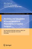 Modeling and Simulation of Social-Behavioral Phenomena in Creative Societies (eBook, PDF)