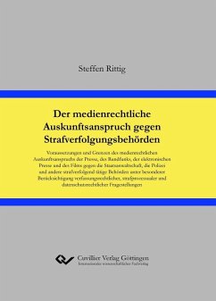 Cover Der medienrechtliche Auskunftsanspruch gegen Strafverfolgungsbehörden (eBook, PDF)
