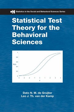 Statistical Test Theory for the Behavioral Sciences - de Gruijter, Dato N M; Kamp, Leo J Th van der