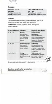Cover Bug Club Yellow A Senses Guided Reading Card