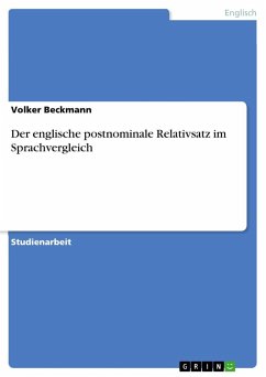 Der englische postnominale Relativsatz im Sprachvergleich - Beckmann, Volker