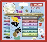 Metallic-Filzstift mit robuster XL-Spitze - STABILO Trio DECO - 8er Pack - mit 8 verschiedenen Farben