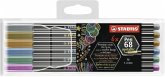 Premium Metallic-Filzstift - STABILO Pen 68 metallic - 6er Pack - mit 6 verschiedenen Metallic-Farben