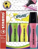 Textmarker - STABILO BOSS SPLASH - 4er Pack - gelb, orange, grün, pink