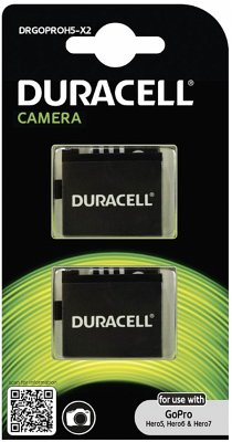 Cover 1x2 Duracell Li-Ion Akku 1250mAh für GoPro Hero 5/Hero 6/Hero 7