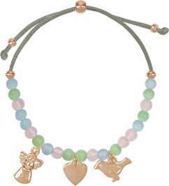 Image of Armband - Armband mit Halbedelstein-Perlen und drei Anhängern