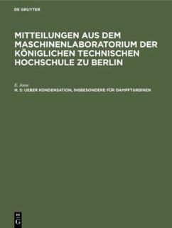 Ueber Kondensation, insbesondere für Dampfturbinen - Josse, E.