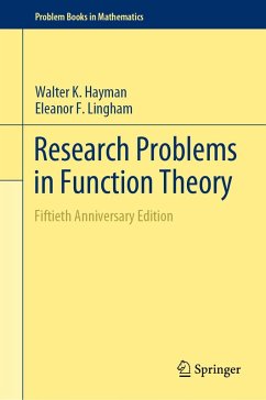 Research Problems in Function Theory (eBook, PDF) - Hayman, Walter K.; Lingham, Eleanor F.