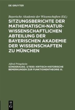 Kritisch-historische Bemerkungen zur Funktionentheorie III. - Pringsheim, Alfred