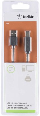 Belkin USB 2.0 Premium Drucker Kabel, USB-A / USB-B, 1,8m, sw.