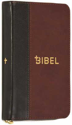 Die Bibel - Schlachter 2000 - Miniaturausgabe (PU-Einband, grau/braun, Goldschnitt, Reißverschluss)