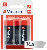 10x2 Verbatim Alkaline Batterie Mono D LR 20 49923