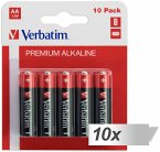 10x10 Verbatim Alkaline Batterie Mignon AA LR 06 49875
