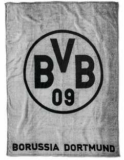 BVB 17820300 - BVB-Fleecedecke, Borussia Dortmund, grau, 150x200cm