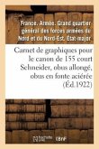 Carnet de Graphiques Pour Le Canon de 155 Court Schneider, Obus Allongé, Obus En Fonte Aciérée